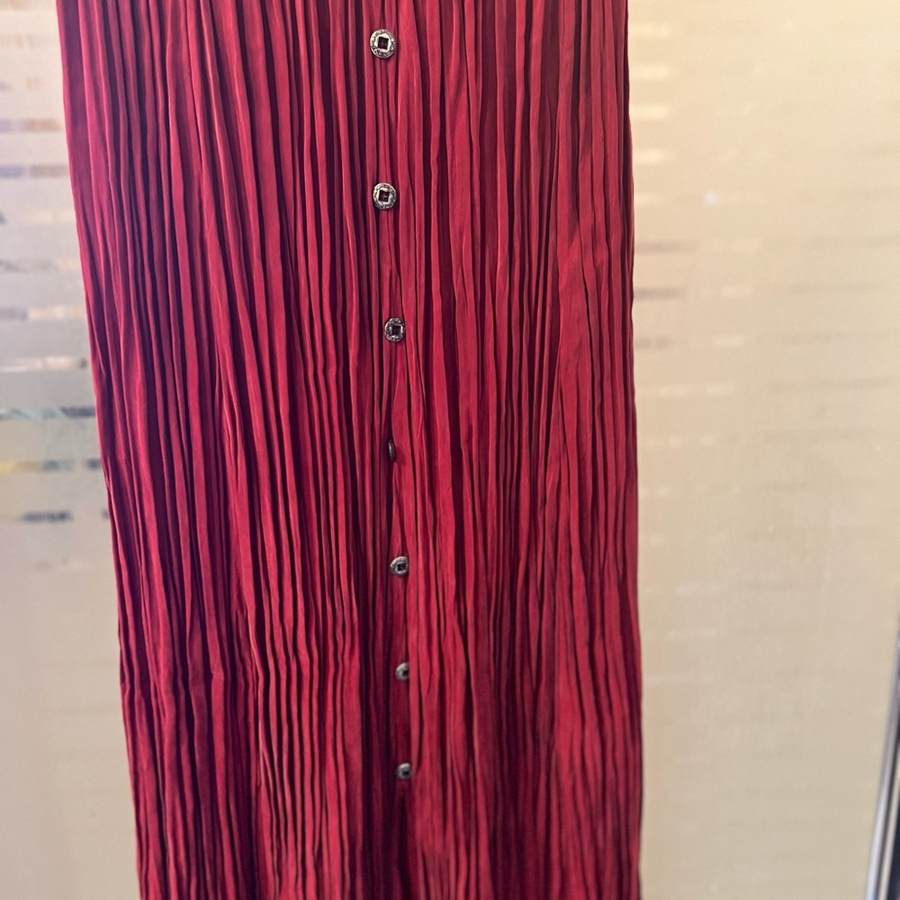Panhandle Slim Red Maxi A-Line Skirt velvet